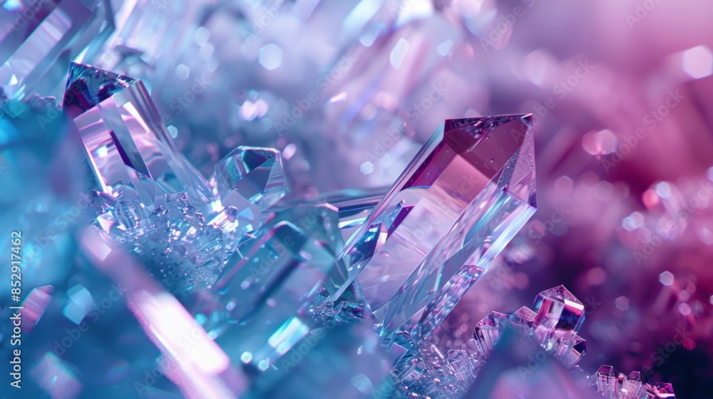 Close-Up of Colorful Crystals. Generative ai Close-Up of Colorful Crystals. Generative ai