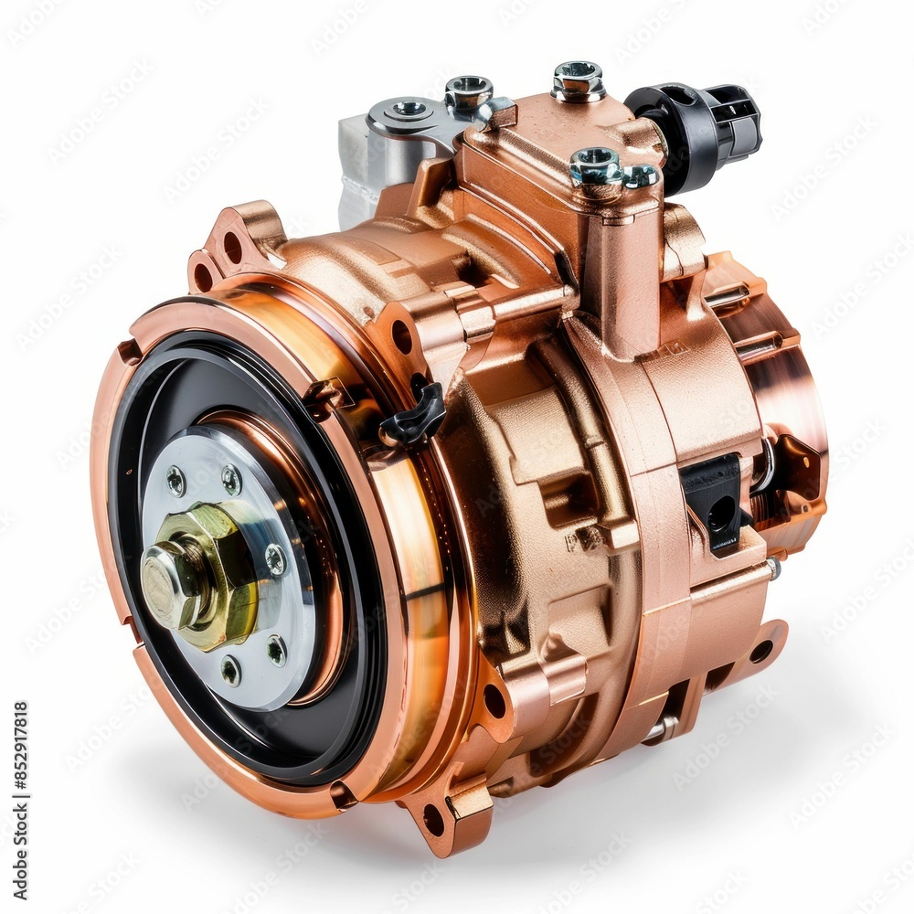 Copper-Colored Automotive Engine Component. Generative ai Copper-Colored Automotive Engine Component. Generative ai