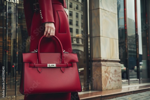 Obraz na płótnie A luxury handbag campaign shot in a stylish modern 133 woman, people, bag, business, suitcase, travel, fashion, luggage, person, businesswoman, businessman, shopping, journey, briefcase, vacation, tou w salonie