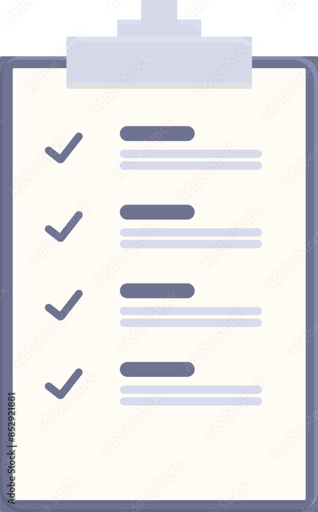 Clipboard with check marks showing completed tasks on paper attached to it Clipboard with check marks showing completed tasks on paper attached to it