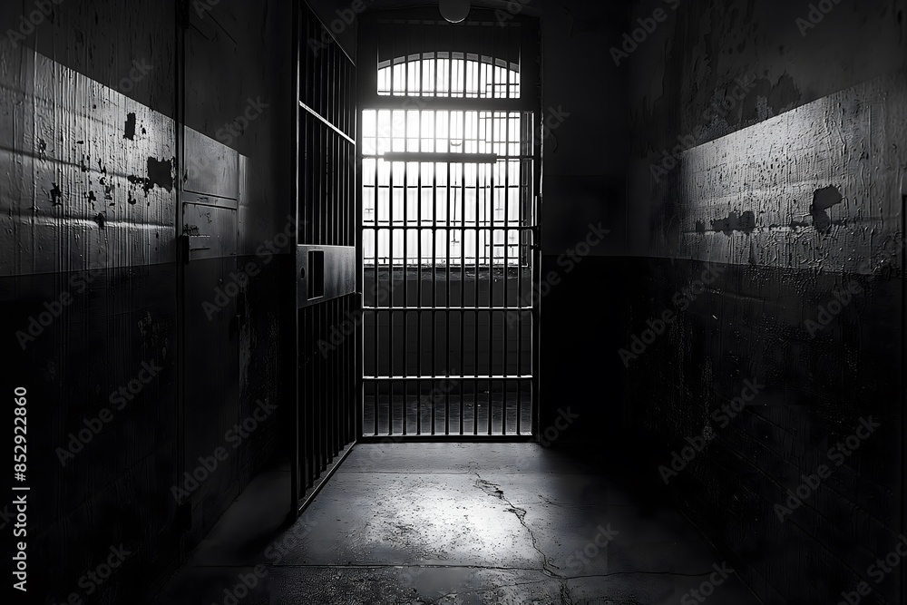 Obraz premium prison, view out of a prison cell