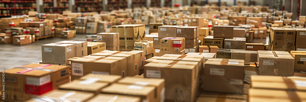 Fototapeta premium Warehouse, panorama wallpaper, an important business cost