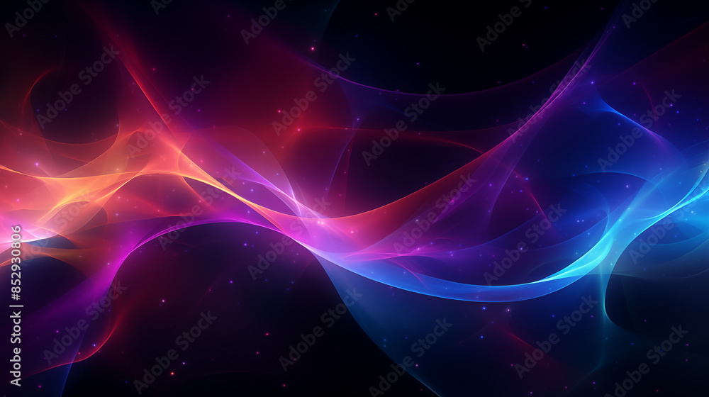 Obraz premium Purple Orange Red Curve Glow Dazzling Technicolor Background