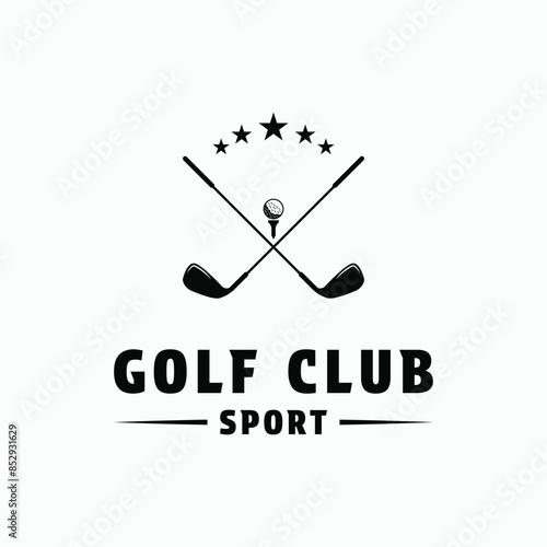 golf club sport logo design vintage retro style