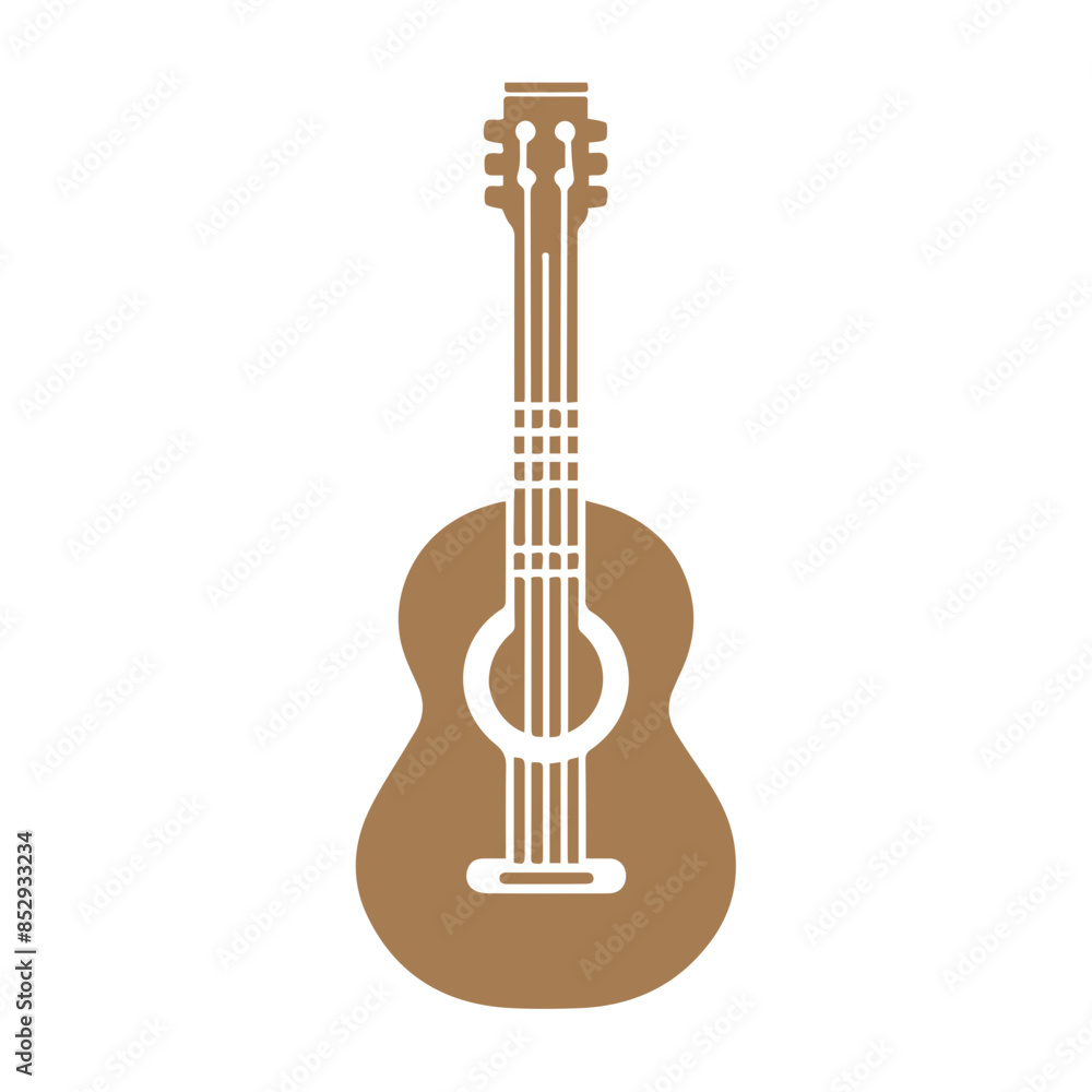 Obraz premium Guitar icon clipart flat design