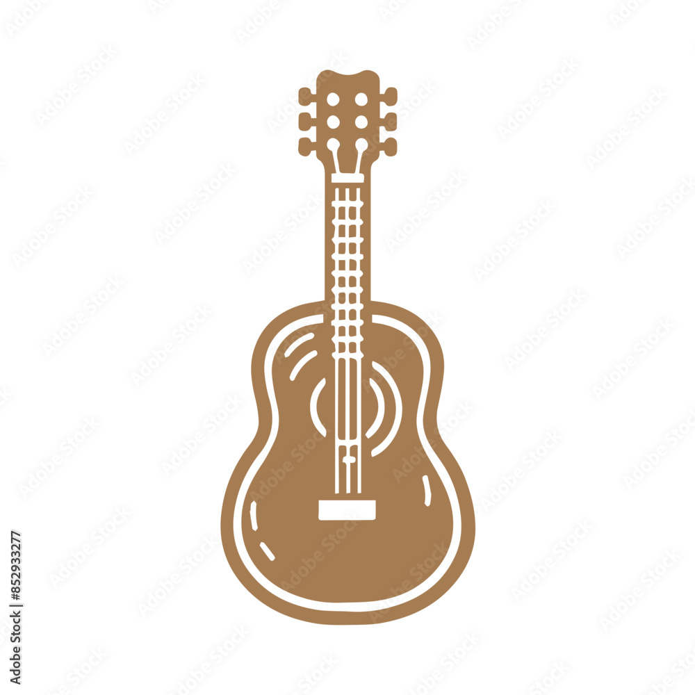Naklejka premium Guitar icon clipart flat design