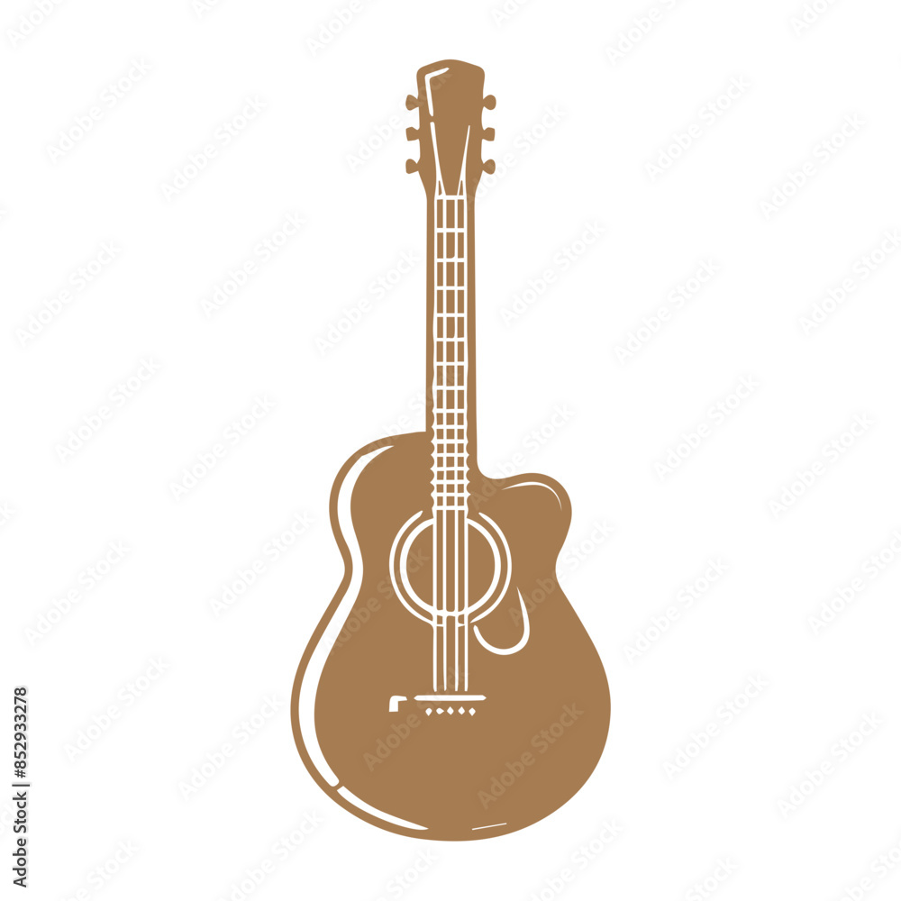 Obraz premium Guitar icon clipart flat design