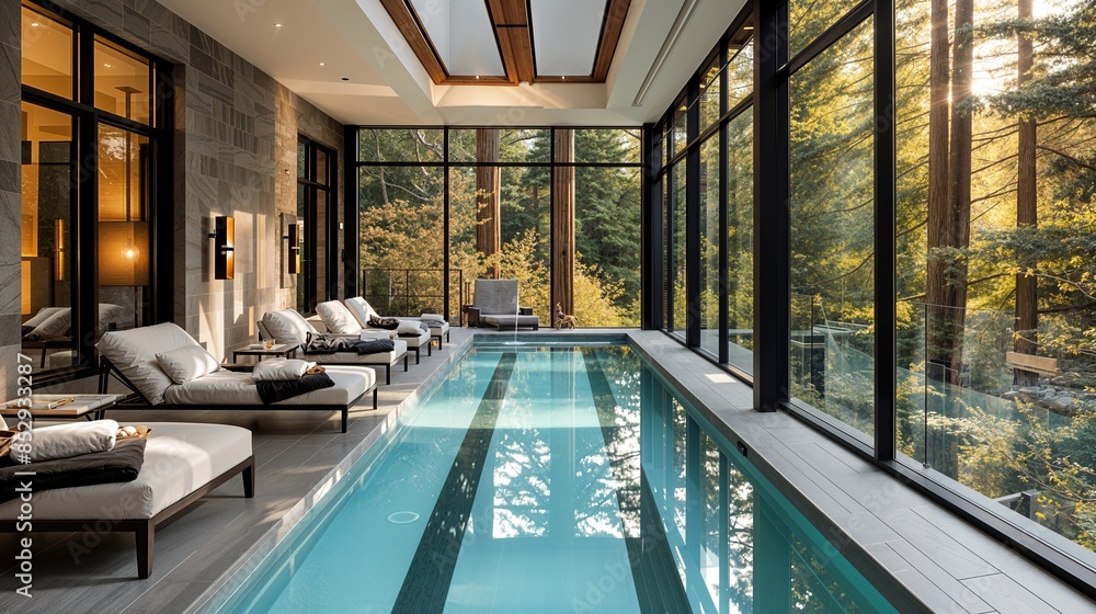 a large indoor swimming pool in a house