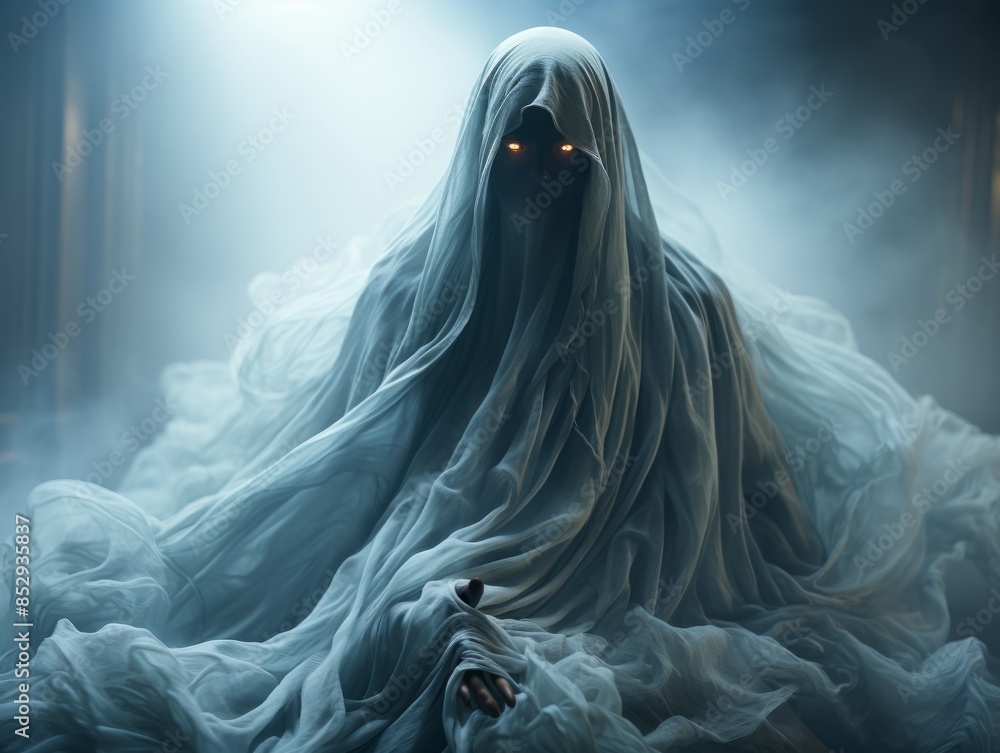 an image of a ghost in a white robe an image of a ghost in a white robe