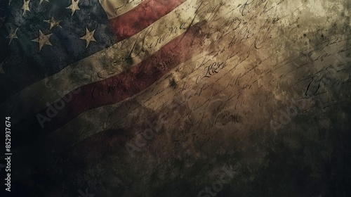 Wallpaper Mural Abstract Grunge Background with American Flag and Handwritten Script Illustration Torontodigital.ca