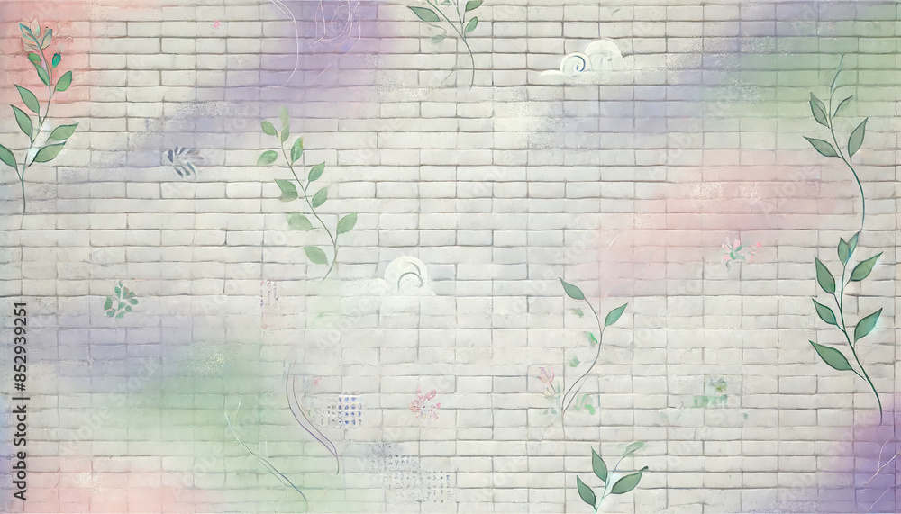 Obraz premium Simple graffiti texture wallpaper with light gray brick background