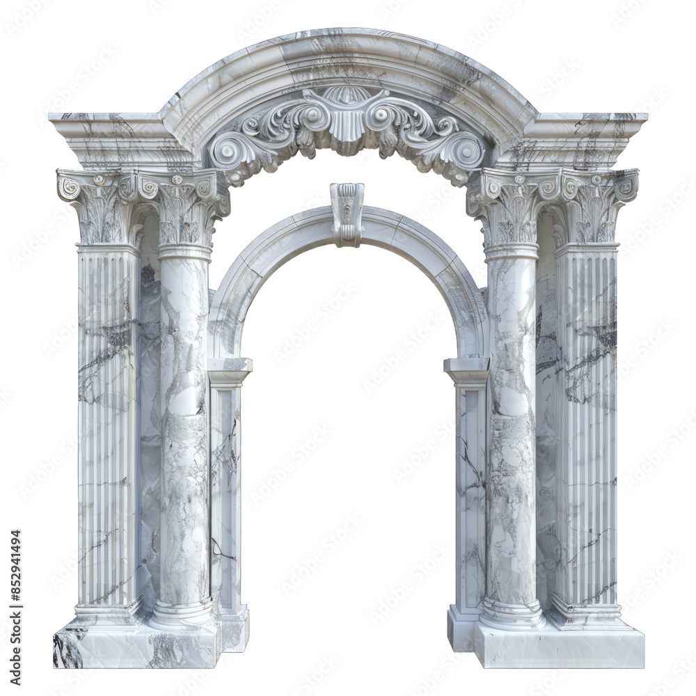 Fototapeta premium greek column isolate on whit background
