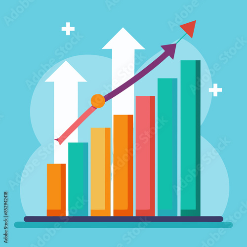 Graph of company's revenue growth with increasing bars