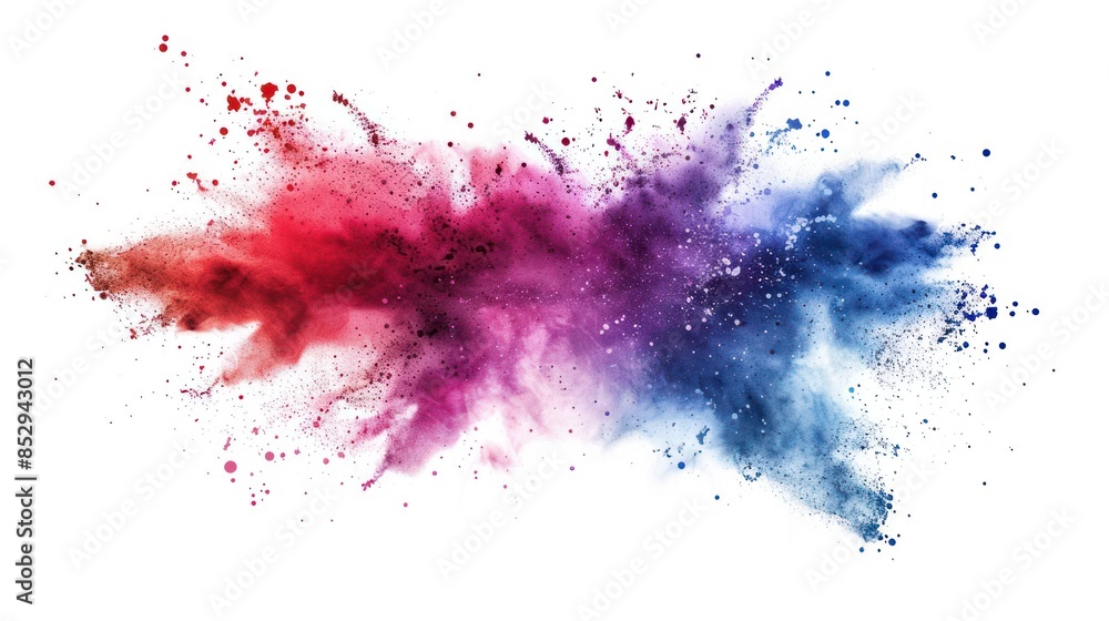 Abstract Colorful Powder Explosion on White Background Abstract Colorful Powder Explosion on White Background