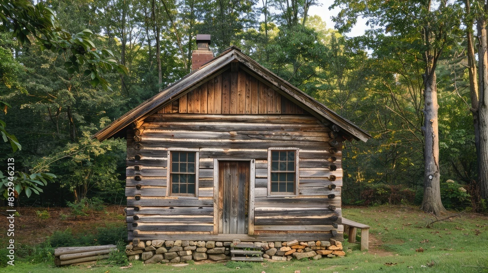 Antique log cabin constructed from timber Antique log cabin constructed from timber