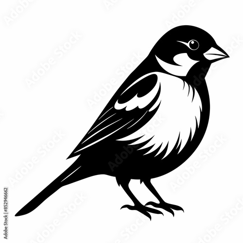 Vector illustration of a sparrow 