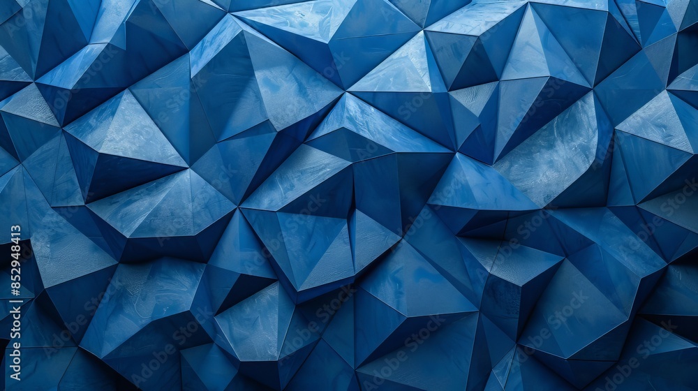 Fototapeta premium Blue Geometric Wall