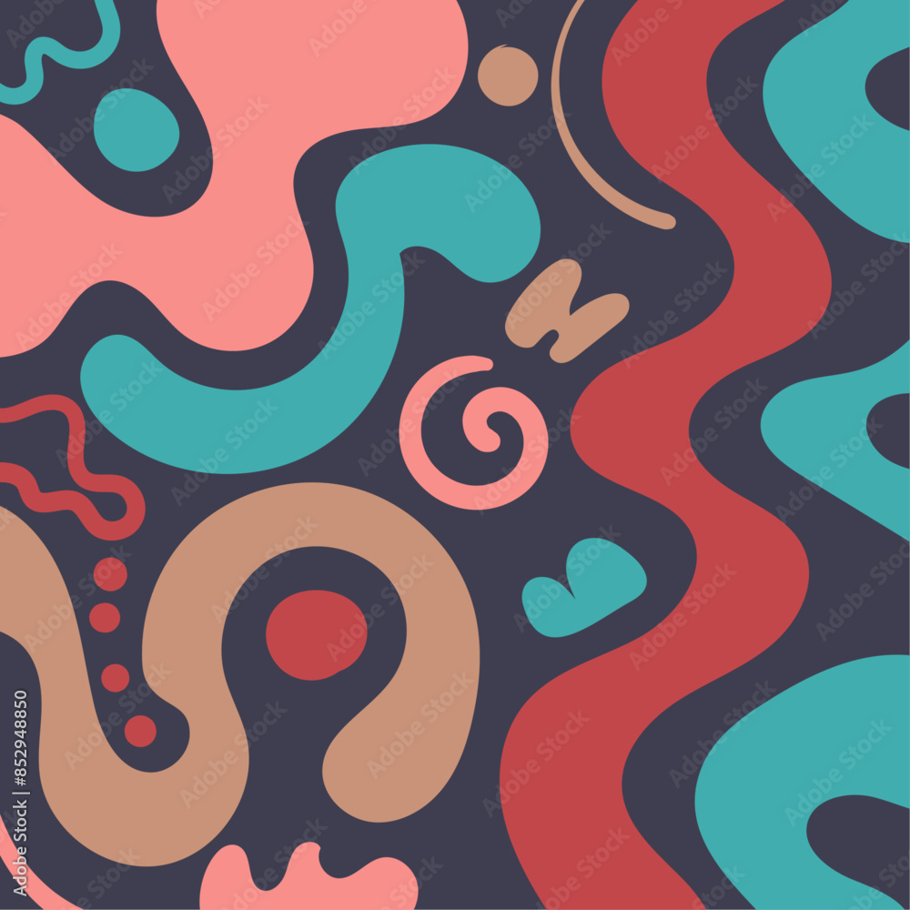 Obraz premium Hand drawn flat abstract shapes background