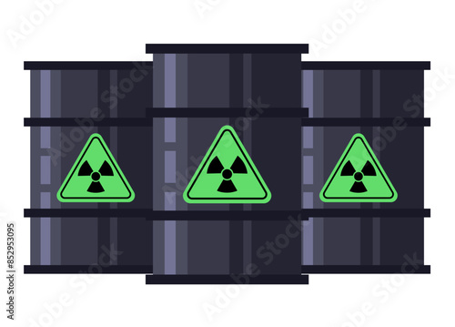 Radioactive nuclear barrel toxic waste isolated concept. Vector design graphic illustration