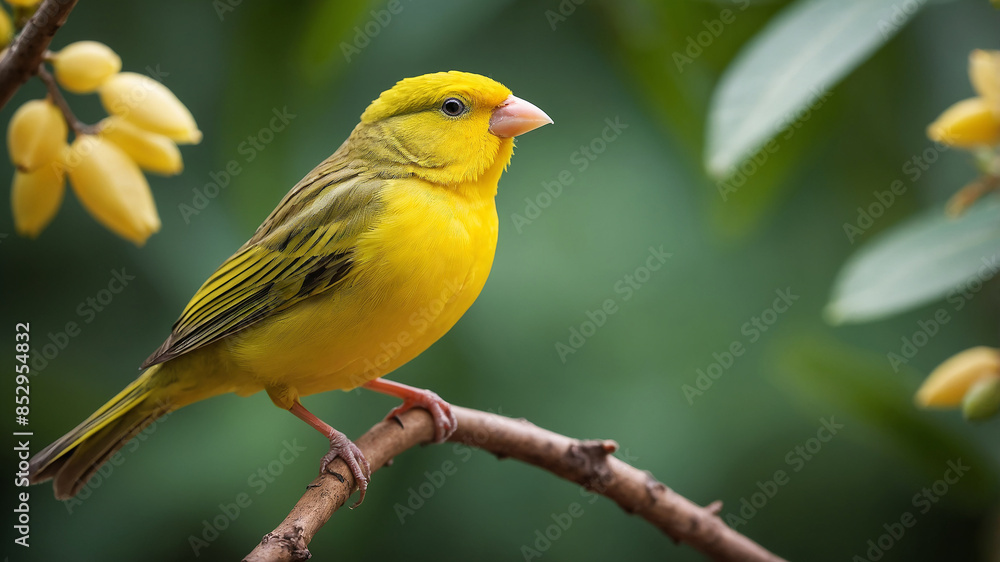 Beautiful Canaries. yellow wagtail on a branch Beautiful Canaries. yellow wagtail on a branch
