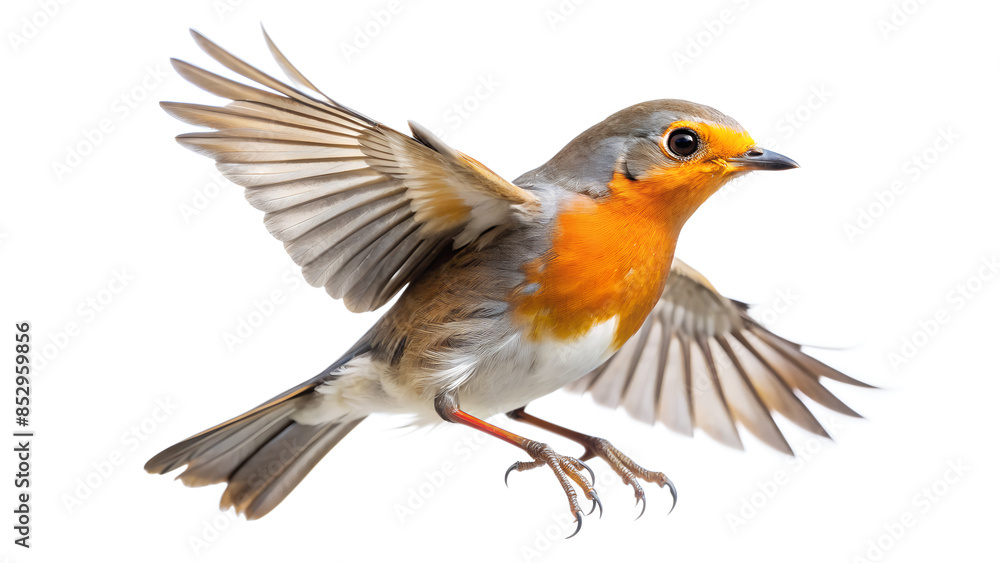 Naklejka premium robin on isolated background with high detailing