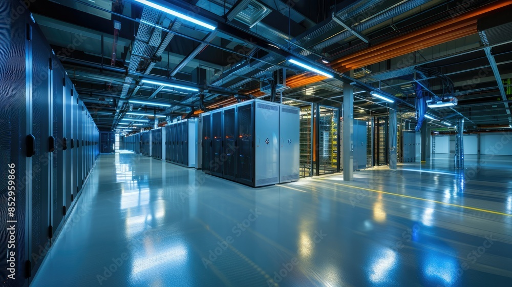 High-Tech Data Center with Cooling Systems AI generated High-Tech Data Center with Cooling Systems AI generated