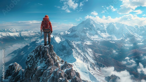 Hiker free falling from the mountain, cliff. Concept of man in dangerous or fatal situation, accident.