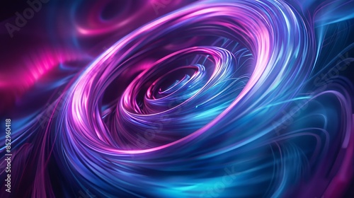 Vivid Abstract Vortex: Neon Pink and Blue Swirls