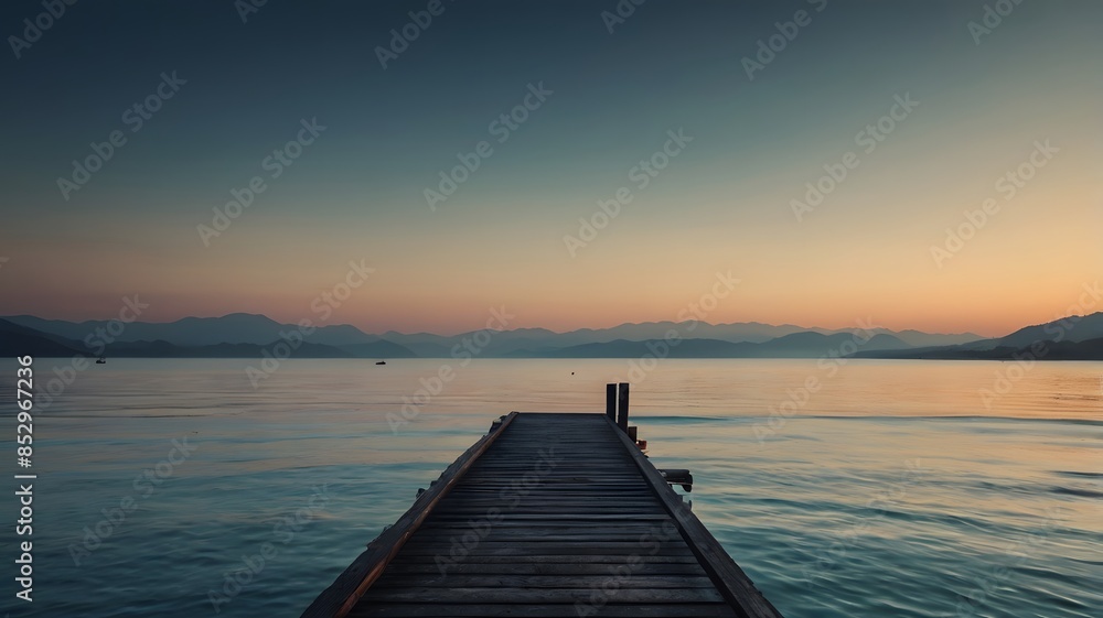 Obraz premium Pier at sunset.