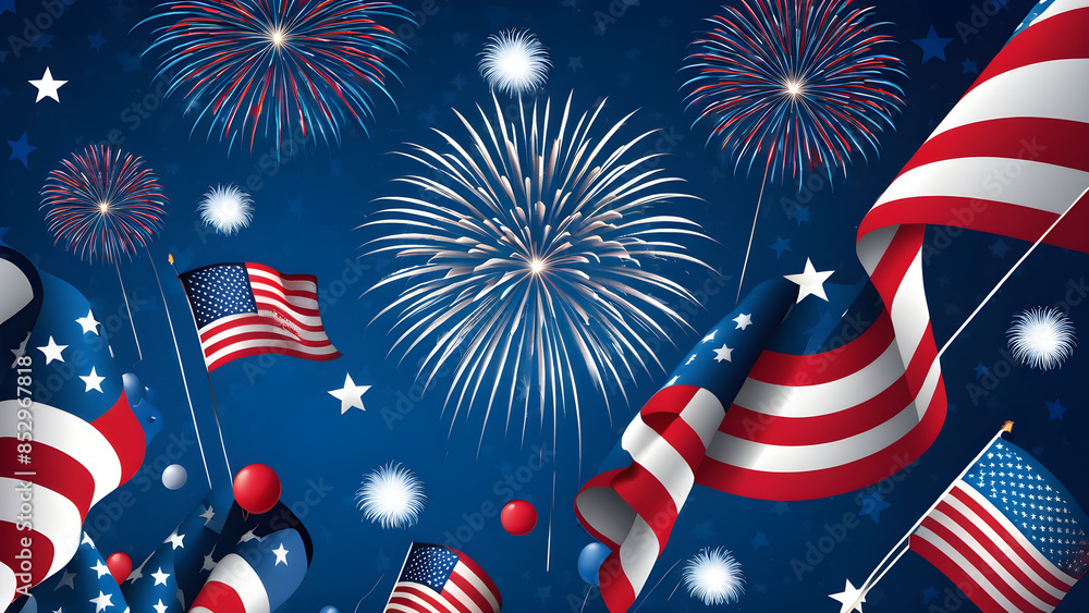 Fourth of July aesthetic wallpaper, Independence day concept background