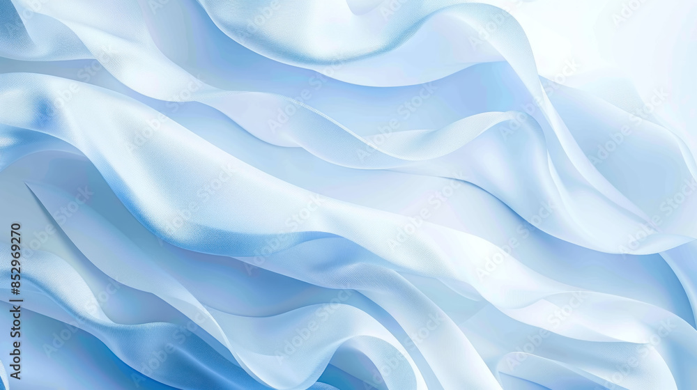 Naklejka premium Abstract gradient wavy background in white and blue