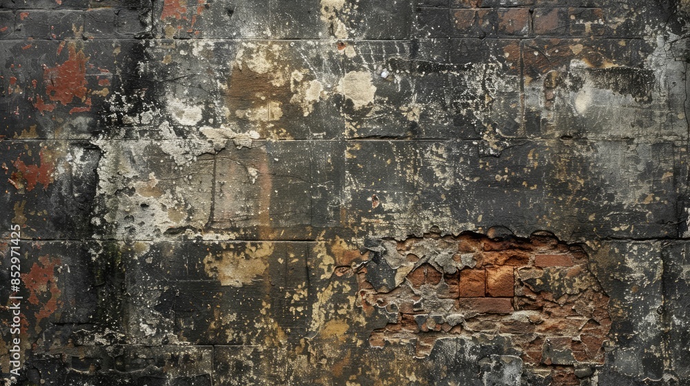 Obraz premium Abstract photograph of a textured grimy masonry wall