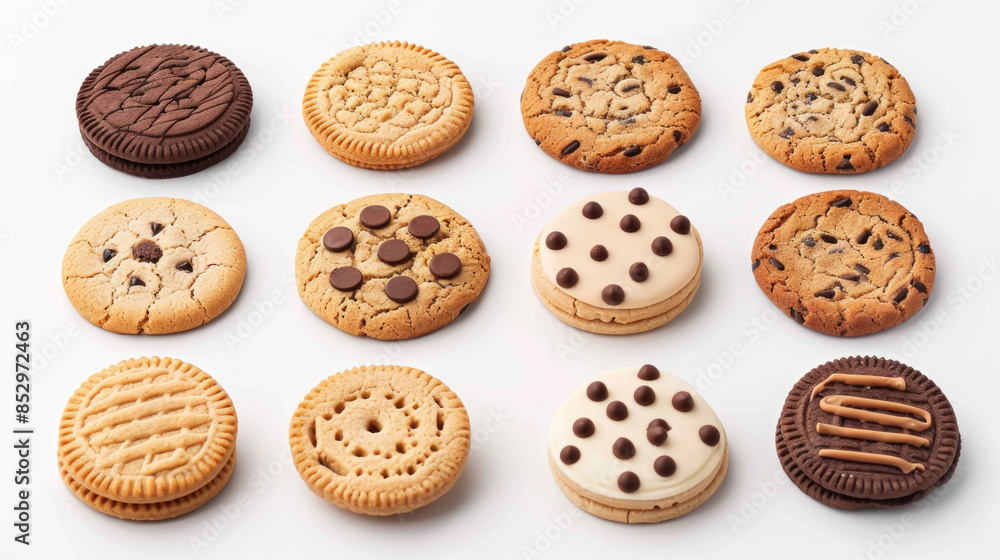 Isometric cookies on white background Isometric cookies on white background