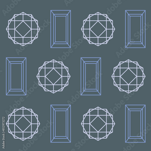 Crystal pattern gemstones seamless texture