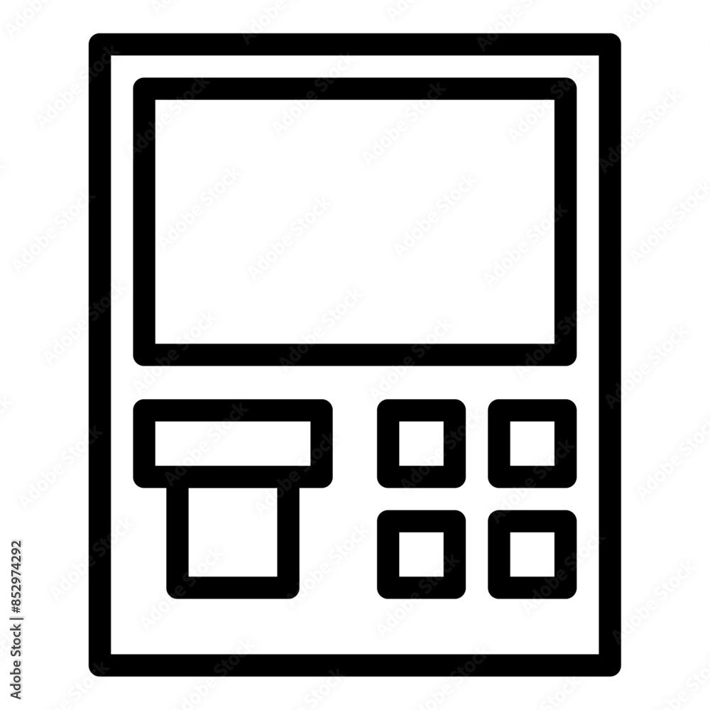 ATM outline icon. vector thin line icon for mobile app, website, logo and presentation design. ATM outline icon. vector thin line icon for mobile app, website, logo and presentation design.