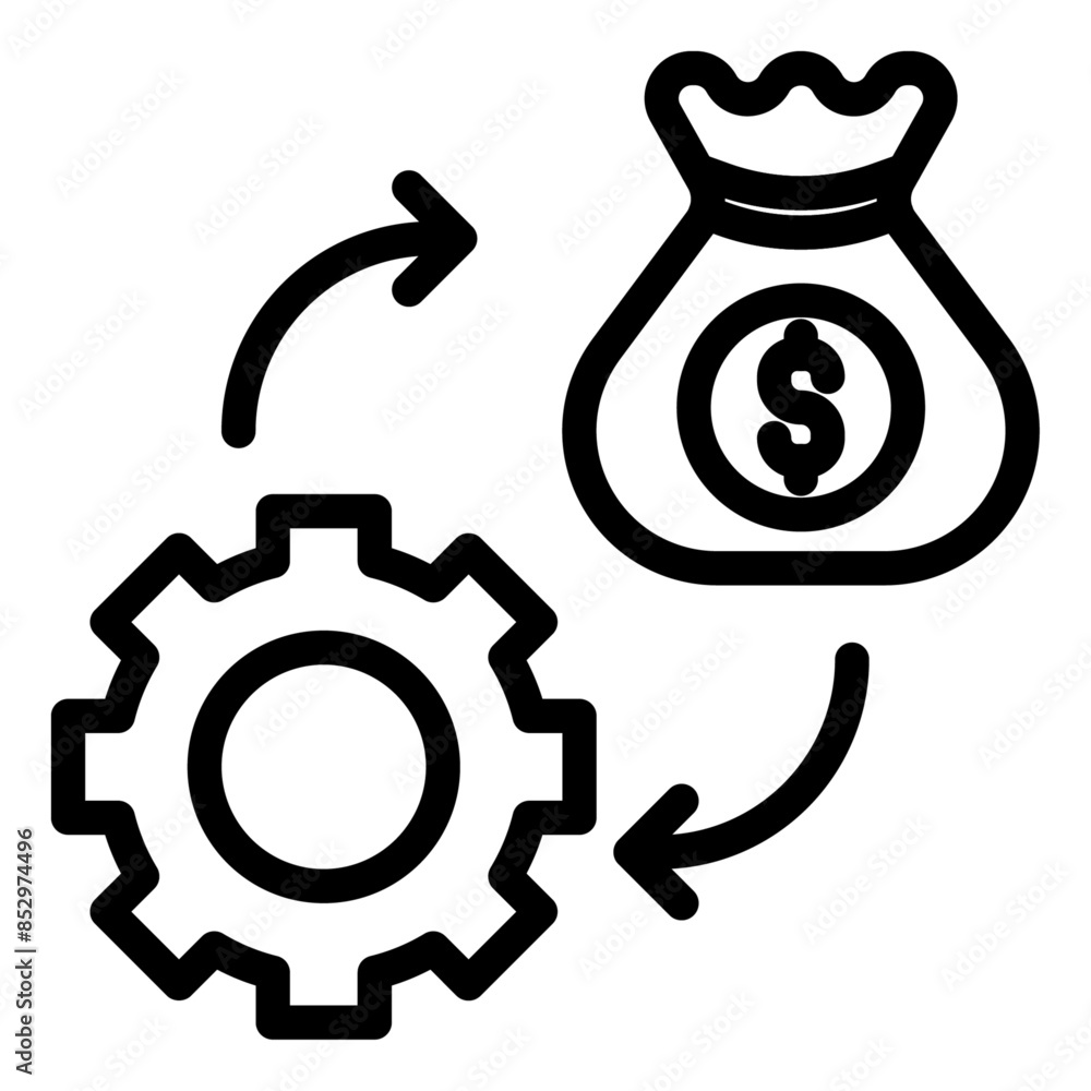 Money management outline icon. vector thin line icon for mobile app, website, logo and presentation design. Money management outline icon. vector thin line icon for mobile app, website, logo and presentation design.
