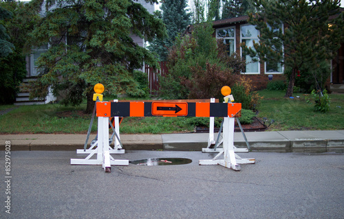 Detour traffic sign on secondary road in Canada