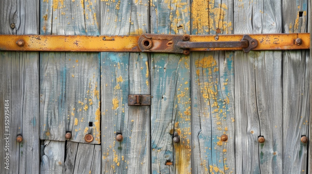 Weathered wooden gate featured as picture background Weathered wooden gate featured as picture background