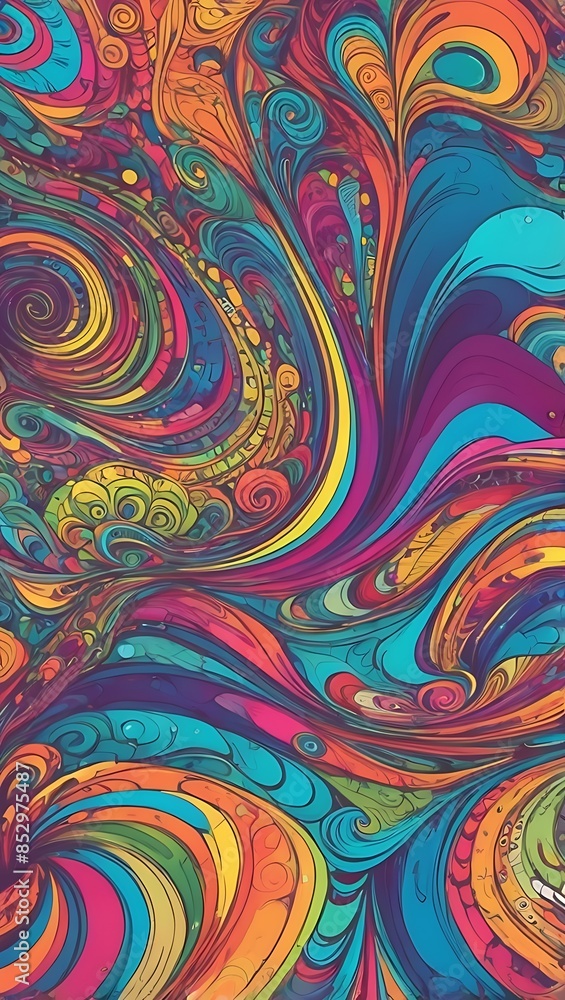 A colorful and intricate design with a lot of swirls and patterns. The colors are bright and vibrant, creating a sense of energy and movement. The design is likely meant to evoke feelings of joy A colorful and intricate design with a lot of swirls and patterns. The colors are bright and vibrant, creating a sense of energy and movement. The design is likely meant to evoke feelings of joy