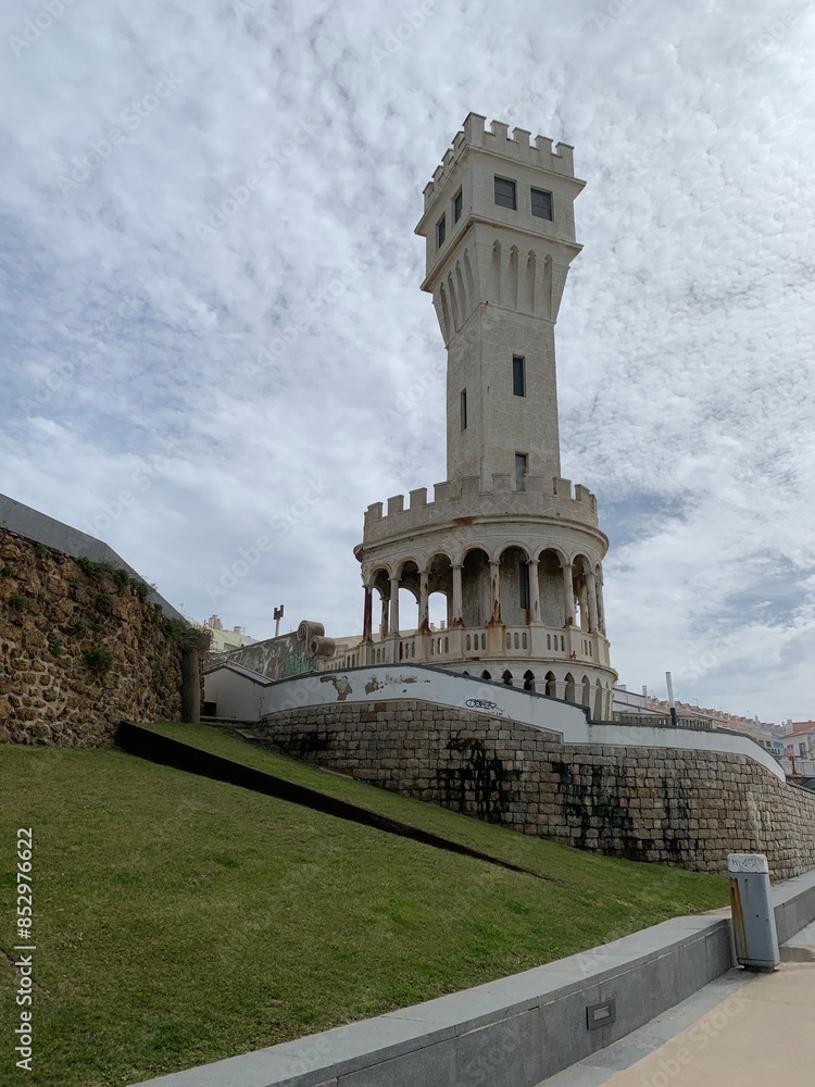 Fototapeta premium Some tower on the ocean coast, Portugal