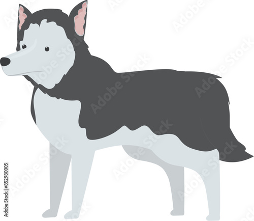 Wallpaper Mural Illustration of a beautiful siberian husky dog standing in a white background Torontodigital.ca