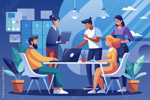 Team of developers working on a project
