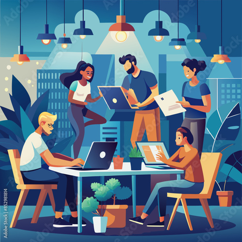 Team of developers working on a project
