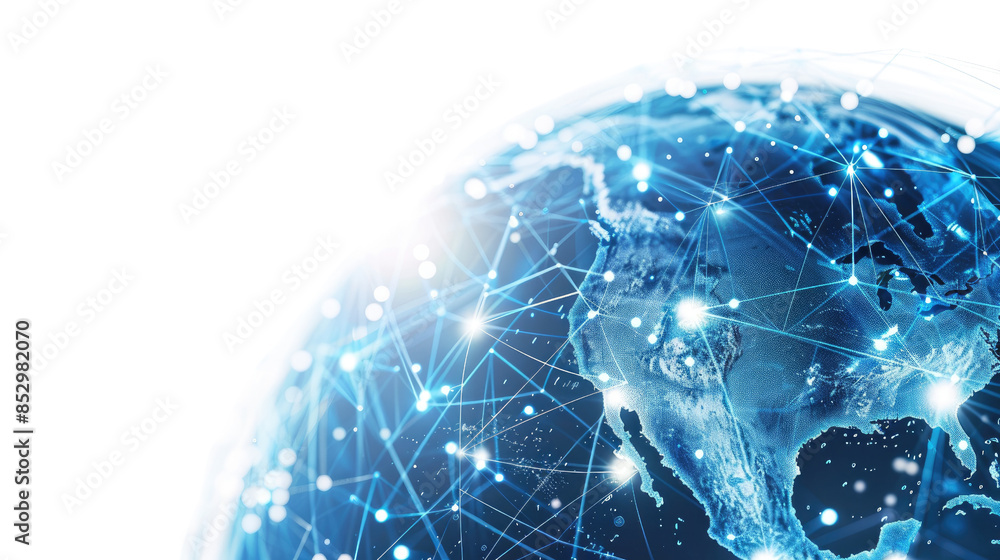 Digital globe on transparent background