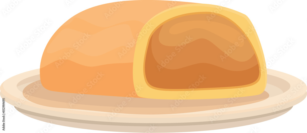 Single serving of pie with filling is presented on a plate Single serving of pie with filling is presented on a plate