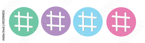 Hashtag line icon set. Trending topic vector icon for UI designs.
