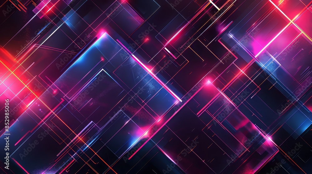 Abstract Neon Lights and Geometric Shapes Abstract Neon Lights and Geometric Shapes