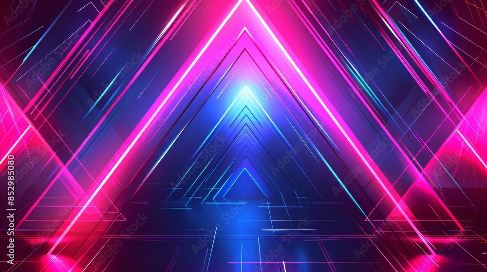 Neon Triangle Abstract Background Neon Triangle Abstract Background
