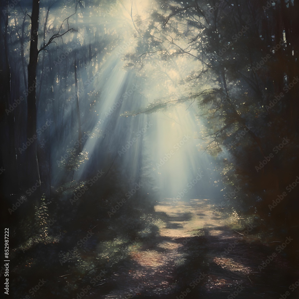 sun rays in the forest sun rays in the forest