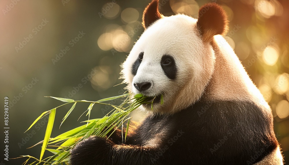 Obraz premium Panda frisst Bambus